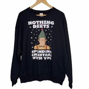 Ugly Christmas Holiday Sweatshirt Men’s size XL Blue Long Sleeve Festive Top